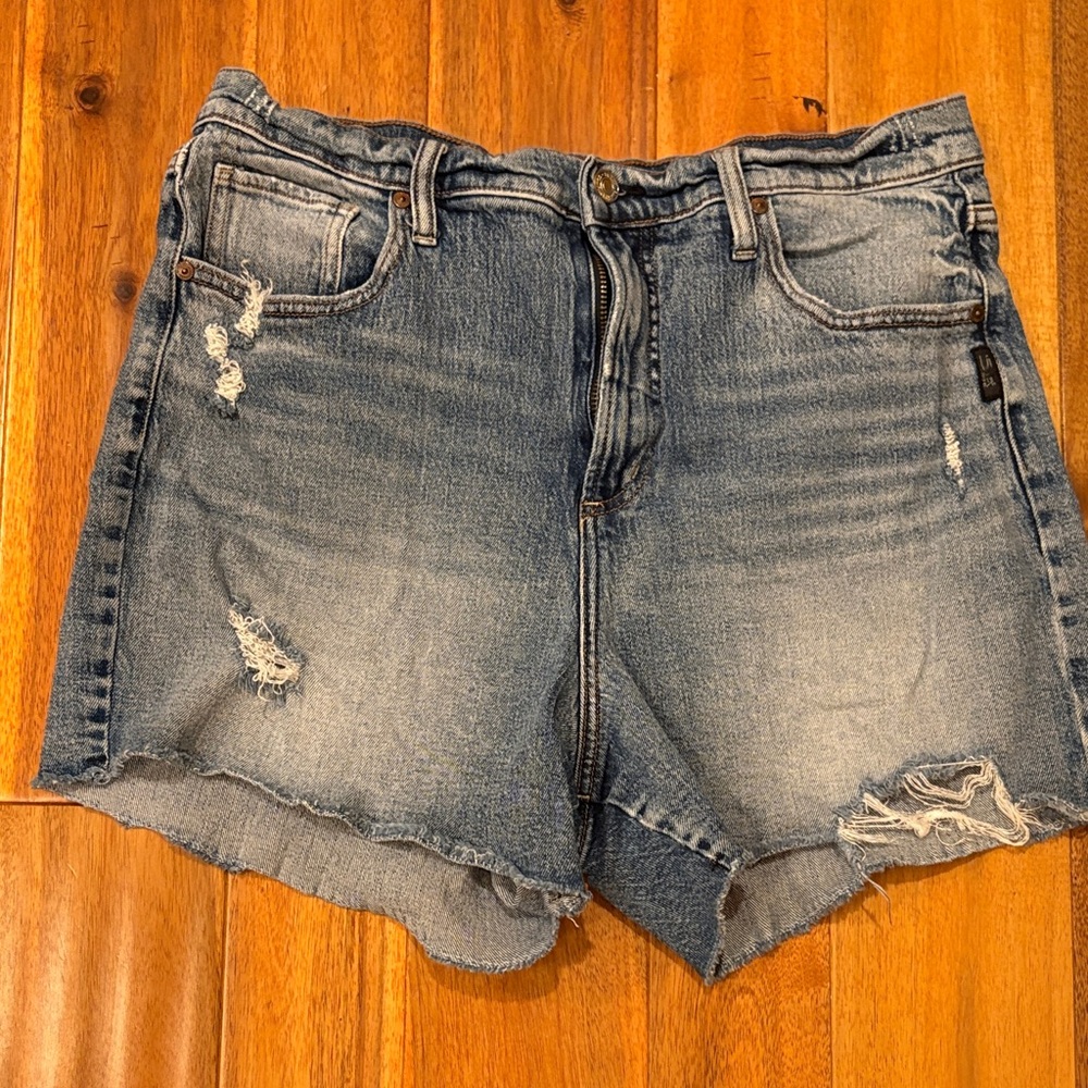 Silver Jeans Blue Distressed Jean Shorts